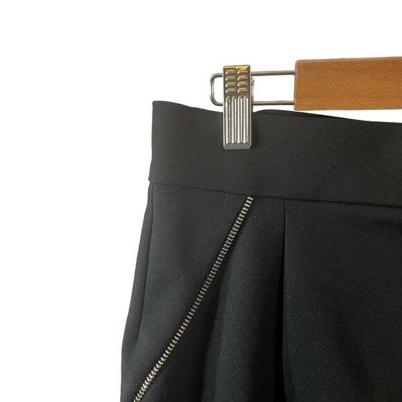 Zara Zip High Low Black Flounce Skirt Size Small - Picture 9 of 10